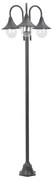 vidaXL Candeeiro de pé p/ jardim c/ 3 braços E27 220cm alumínio bronze
