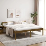 Estrutura de cama super king 180x200 cm pinho castanho-mel