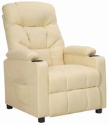 vidaXL Poltrona reclinável tecido cor creme