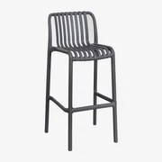 Taburete Alto De Jardim Empilhável Em Polipropileno Wendell Cinza Grafito & ↑75 Cm - Sklum