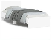 vidaXL Estrutura cama c/ cabeceira 90x200 cm derivados madeira branco