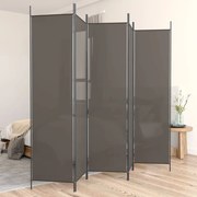 vidaXL Divisória/biombo com 5 painéis 250x220 cm tecido antracite