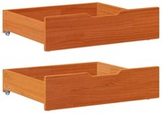 Gavetas para cama 2 pcs 75x55x17 cm pinho maciço castanho-mel