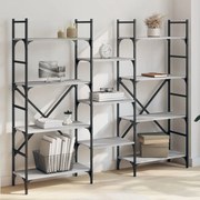 vidaXL Estante 160x28,5x136,5 cm derivados de madeira cinzento sonoma