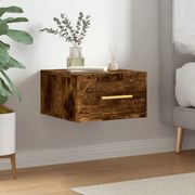vidaXL Mesa de cabeceira de parede 35x35x20 cm cor carvalho fumado