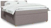 vidaXL Cama com molas/colchão 180x200 cm tecido castanho-acinzentado