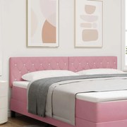 vidaXL Cabeceira Estofada Rosa em Veludo com Botão de Cristal, 180 cm