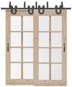 vidaXL Kit de ferragens para porta deslizante 200 cm aço preto