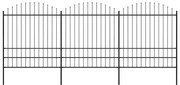 vidaXL Cerca de jardim com topo em forma de lança em aço 537x200 cm, preta