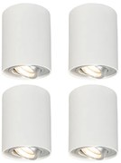 Conjunto de 4 focos brancos rotativos e inclináveis - Rondoo up Design,Moderno