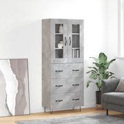 vidaXL Armário alto 69,5x34x180 cm derivados de madeira cinza cimento