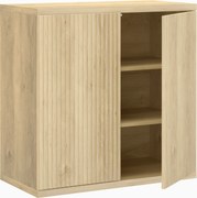 HOMCOM Aparador de Sala Móvel de Arrumação Moderno com Portas de Fecho Suave e Prateleiras Ajustáveis 78x39x79 cm Carvalho | Aosom Portugal