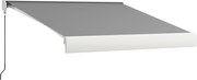 Outsunny Toldo, elétrico/manual extensível, cassete completa, comando à distância, estrutura de alumínio, 3 x 2,5 m, Cinza Claro | Aosom Portugal