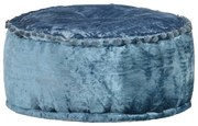 vidaXL Pufe redondo 40x20 cm veludo azul