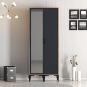 Guarda-Roupa Kumsal RS – Nogueira/Antracite – 80 cm x 47,5 cm x 201,4