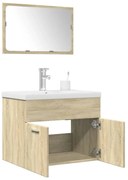 vidaXL 3 pcs conj. móveis casa banho derivados madeira carvalho sonoma