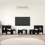vidaXL Conjunto de Estantes para TV 8 pcs Carvalho Preto