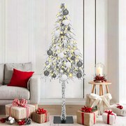 vidaXL Árvore de Natal com 300 LEDs com suporte Branco 180 cm PE e Aço