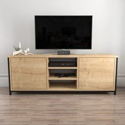 Móvel TV Otis – Carvalho e Preto – 140 cm x 35,3 cm x 50,8 cm