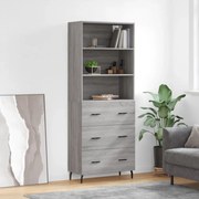 vidaXL Armário alto 69,5x34x180 cm derivados de madeira sonoma cinza