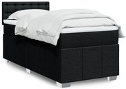 vidaXL Cama com molas/colchão 90x190 cm tecido preto