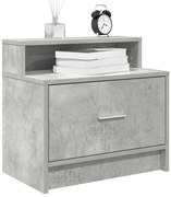 Mesas de cabeceira com gaveta 2 pcs 51x31x47cm cinzento cimento