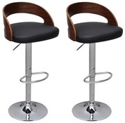 vidaXL Bancos de bar 2 pcs madeira curvada
