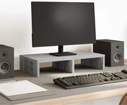 vidaXL Suporte monitor 50x27x10cm derivados de madeira cinzento sonoma