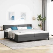 vidaXL Cama Box com colchão Cinzento escuro 200 x 200 cm tecido