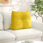 vidaXL Travesseiro para Costas Amarelo 60 x 24 x 50 cm Veludo