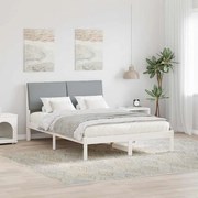 vidaXL Estrutura da cama Branco e cinza claro 160 x 200 cm