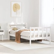 vidaXL Cama sem colchão 100x200 cm madeira de pinho maciça branco