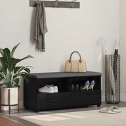 vidaXL Banco de Hall com almofada Carvalho Preto 100 x 38 x 46 cm