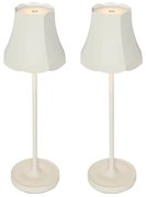 Conjunto de 2 Candeeiros de Mesa Retro Branco-Queimado Recarregáveis IP44 - Granny