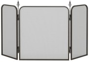 HOMCOM Frente para Lareira de 3 Painéis Proteção para Lareira Dobrável Frente para Lareira de Metal 96x1,3x56 cm Preto