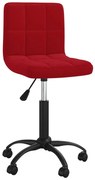 vidaXL Cadeira de jantar giratória veludo vermelho tinto
