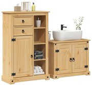 vidaXL 2 pcs conj. de móveis p/ casa de banho Corona pinho maciço