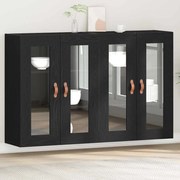 vidaXL Armários de Parede 2 Peças Carvalho Preto 69,5 x 34 x 90 cm Madeira Estruturada