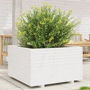 vidaXL Vaso/floreira jardim 80x80x49,5 cm madeira pinho maciça branco