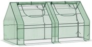 Outsunny Estufa Pequena Estufa de Exterior com Proteção Dupla Janelas Estufa para Cultivos de Plantas e Flores 180x90x90 cm Verde