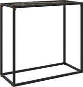 vidaXL Mesa consola 80x35x75 cm vidro temperado preto