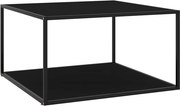 vidaXL Mesa de centro 90x90x50 cm preto com vidro preto