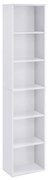 Estante de livros estilo escandinavo VASAGLE com 6 níveis e prateleira para sala de estar, escritório, quarto, estudo, 40 x 24 x 178,5 cm, branca LBC167T14