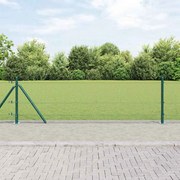 vidaXL Cerca de Fio Soldado com 7 Postes Flangeados Verde 0.4x10 m Aço