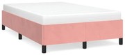 vidaXL Estrutura de cama com colchão 120x190 cm veludo rosa