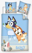 Conjunto de capa de edredão e fronha BLUEY Unicórnio  azul-céu