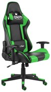 Cadeira de gaming giratória PVC verde