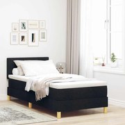 vidaXL Cama Box com Colchão Preta 80x200 cm em Tecido