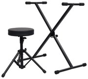 vidaXL Conjunto de banco e suporte para teclado