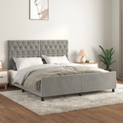 vidaXL Estrutura de cama sem colchão 160x200 cm veludo cinzento-claro